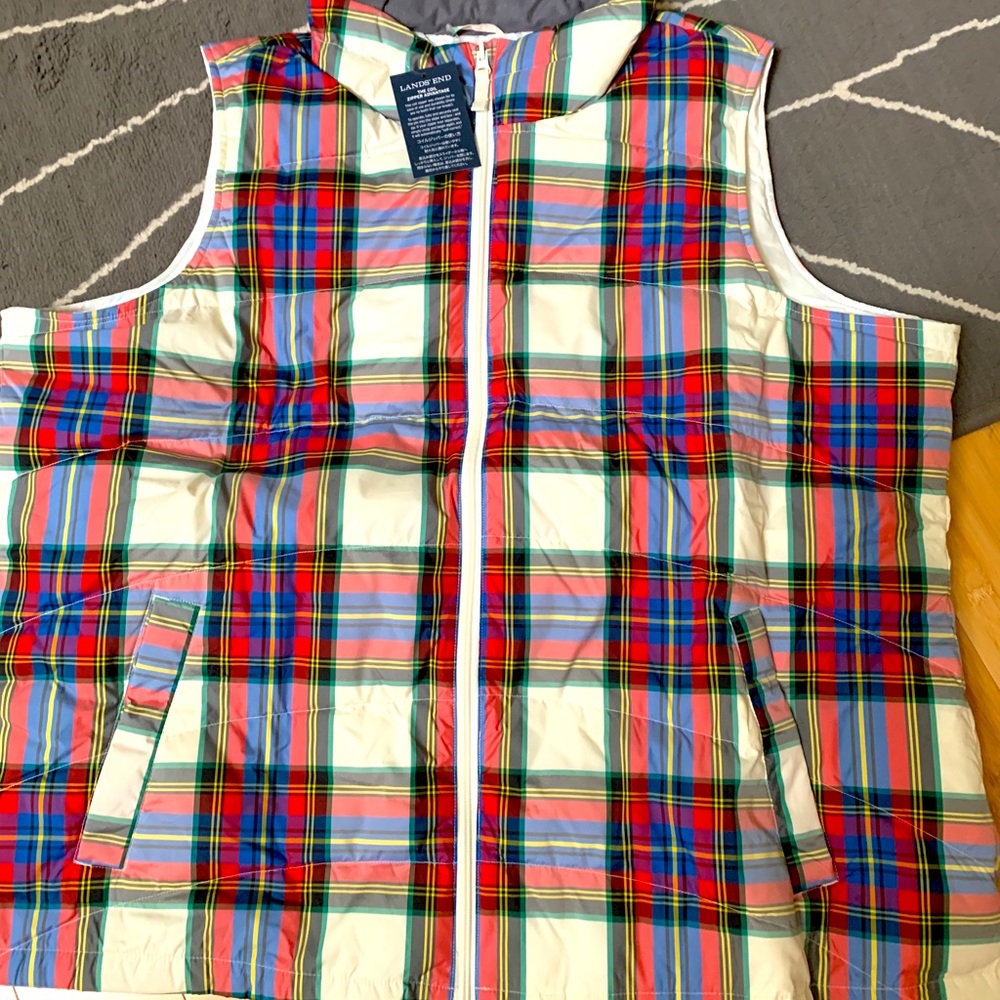 2X Lands End zipper vest
